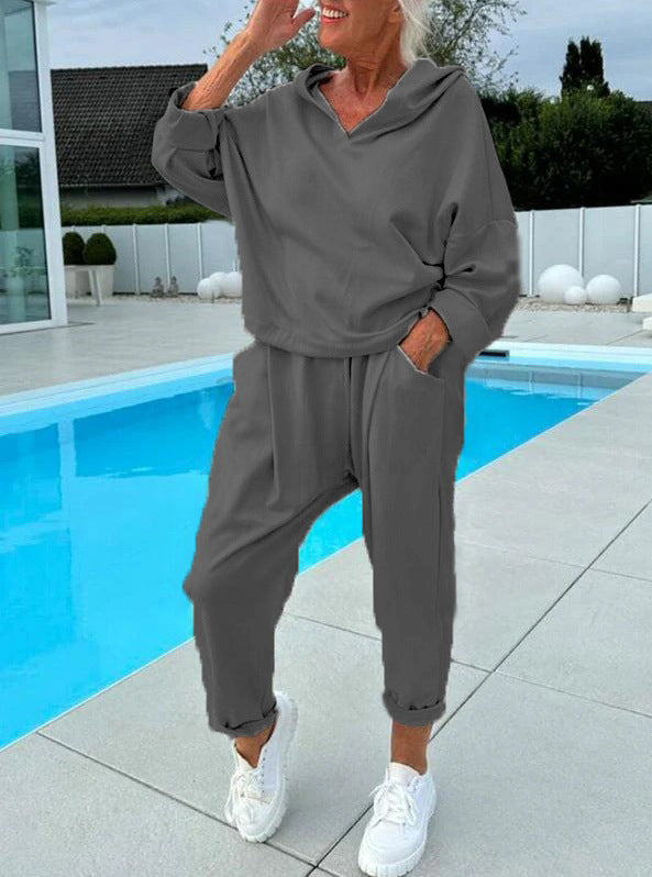✨ Limited time 60% off✨Women's comfytwo-piece hoodie set in plain colours