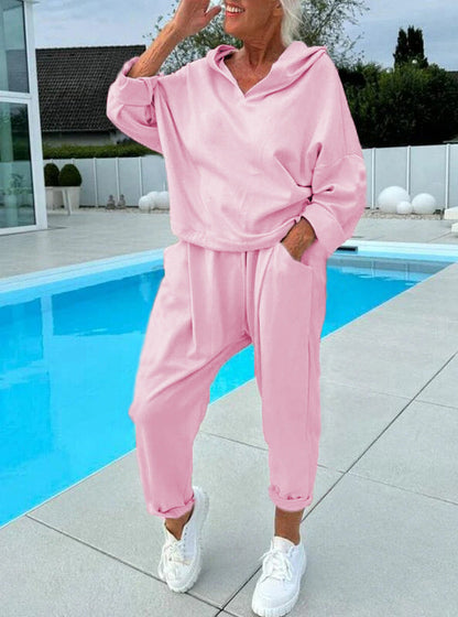 ✨ Limited time 60% off✨Women's comfytwo-piece hoodie set in plain colours