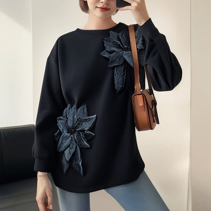 🔥HOT SALE🔥Women's Loose Sweatshirt with 3D Floral Decoration