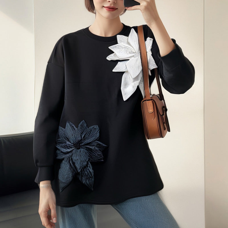 🔥HOT SALE🔥Women's Loose Sweatshirt with 3D Floral Decoration