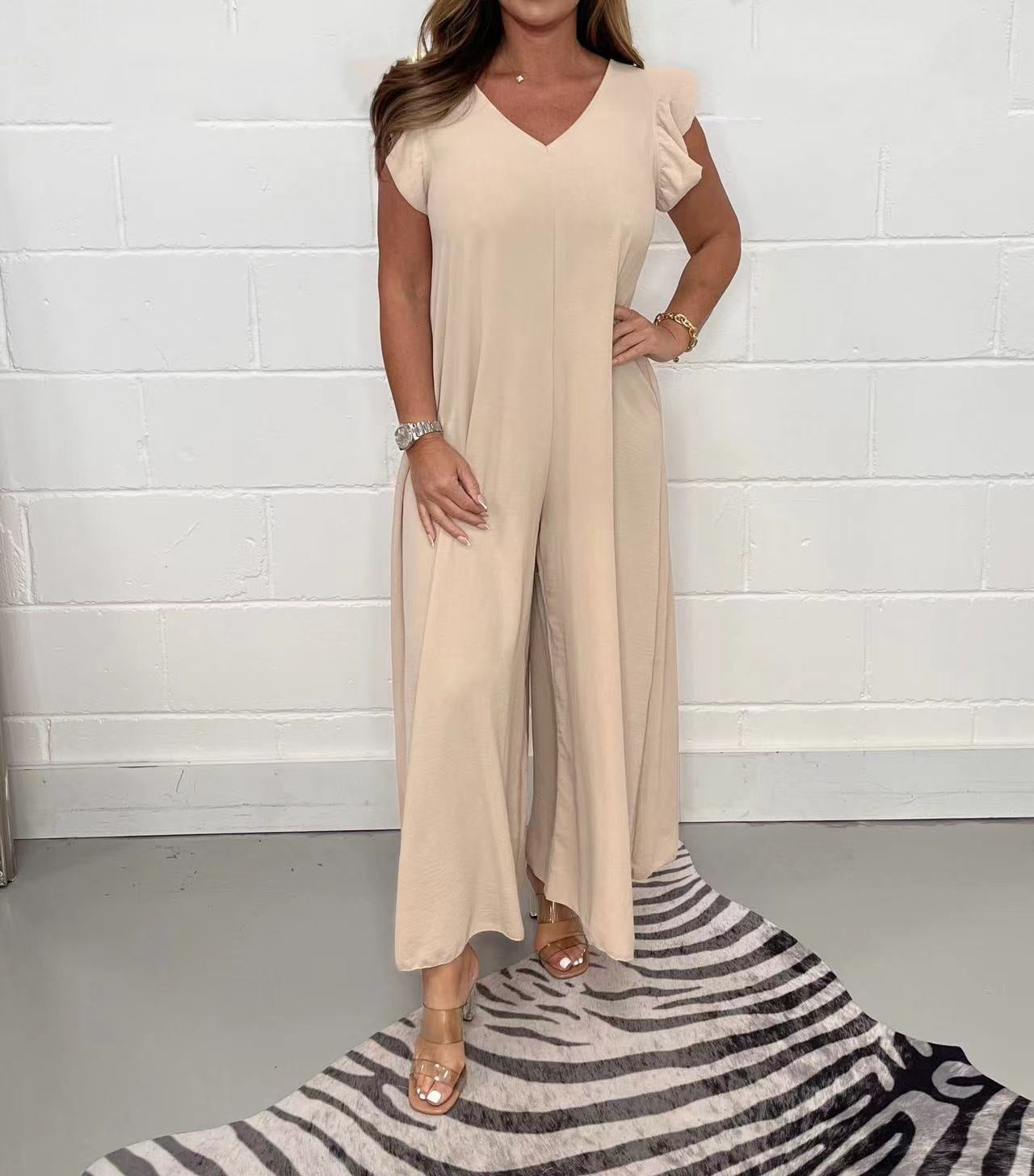 2024 Summer New Ruffled Wide-leg Casual Jumpsuit (Buy 2 free shipping)