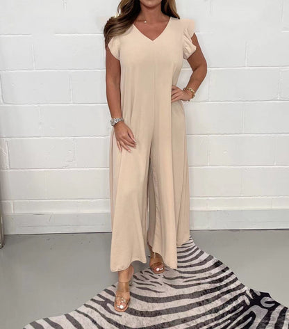 2024 Summer New Ruffled Wide-leg Casual Jumpsuit (Buy 2 free shipping)