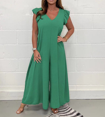 2024 Summer New Ruffled Wide-leg Casual Jumpsuit (Buy 2 free shipping)