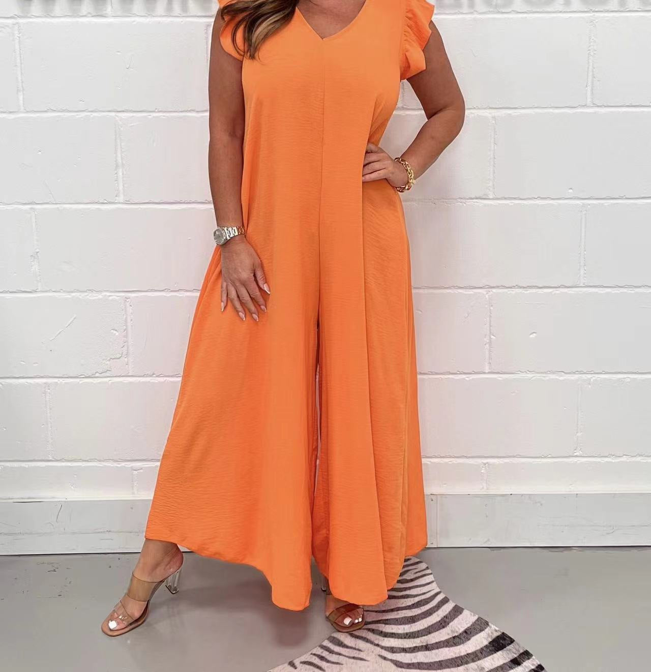 2024 Summer New Ruffled Wide-leg Casual Jumpsuit (Buy 2 free shipping)
