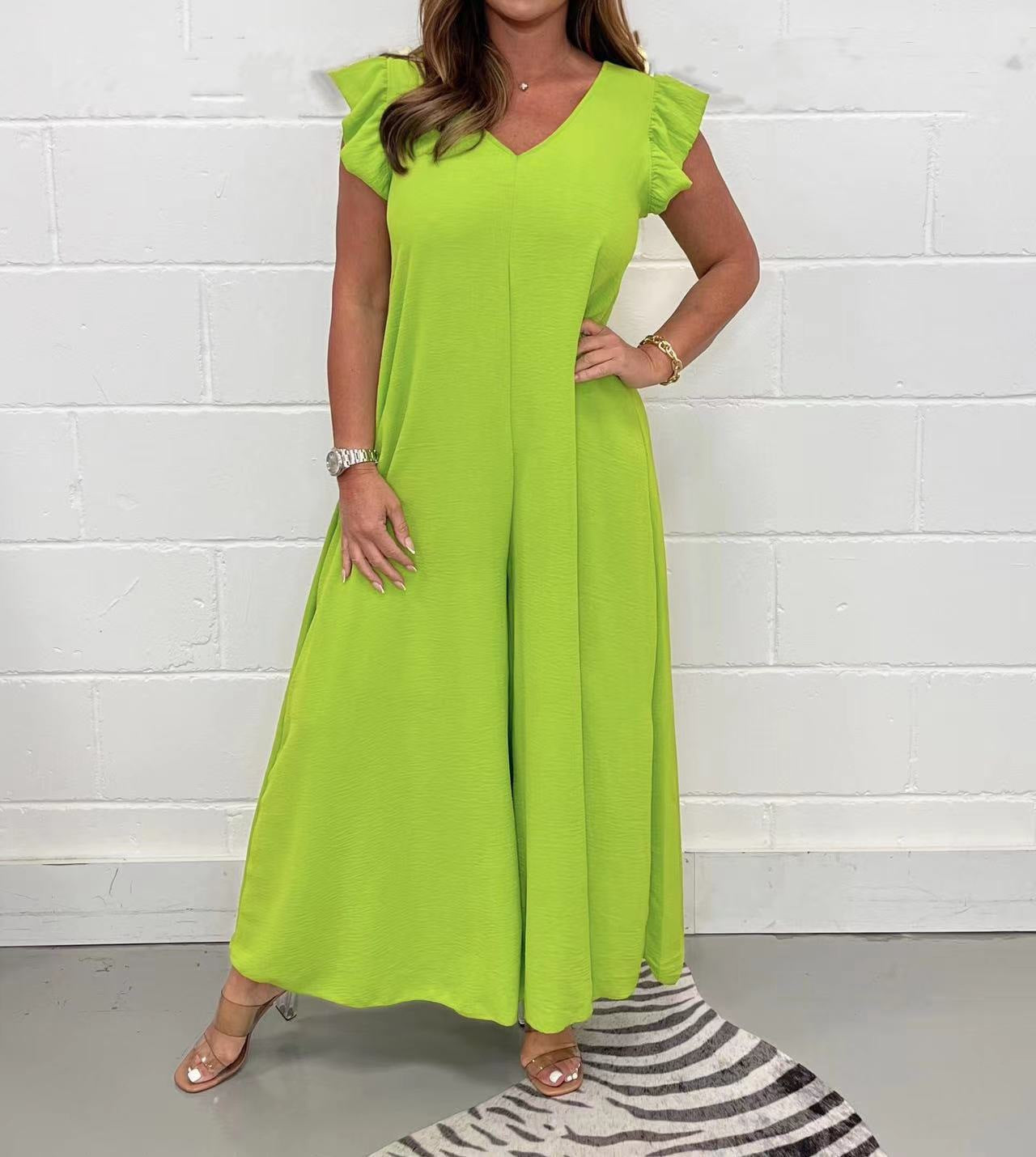 2024 Summer New Ruffled Wide-leg Casual Jumpsuit (Buy 2 free shipping)