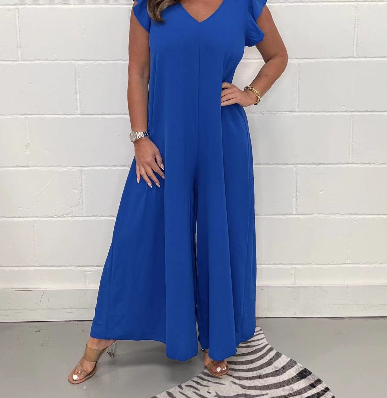 2024 Summer New Ruffled Wide-leg Casual Jumpsuit (Buy 2 free shipping)