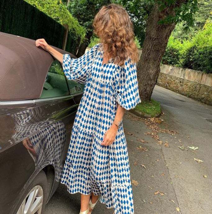 🌸50% OFF🌸Women's Elegant Puff Sleeve Floral Boho Maxi Dress