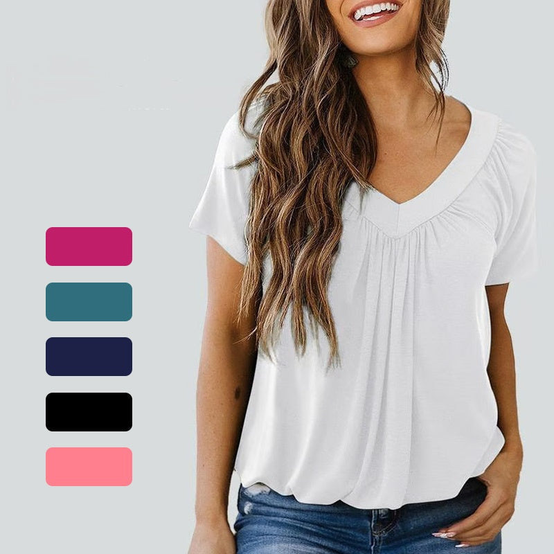 ⏳ Limited Time 50% Off!💐Women's Casual V Neck Basic T-shirt