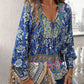 💖Limited time 49% OFF💖Women's Fashion Printed v-Neck Long Sleeve Shirt