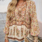 💖Limited time 49% OFF💖Women's Fashion Printed v-Neck Long Sleeve Shirt