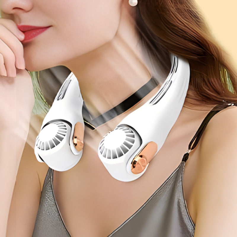 💨2026 Summer Hot Sale 55% OFF💞🍃 USB Portable Bladeless Neck Fan –😎Ultra‑quiet, 360° rotating, 3 speeds🌬️