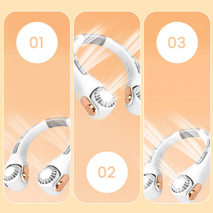 💨2026 Summer Hot Sale 55% OFF💞🍃 USB Portable Bladeless Neck Fan –😎Ultra‑quiet, 360° rotating, 3 speeds🌬️