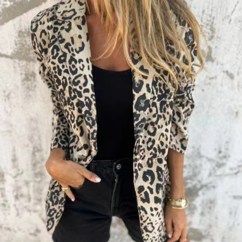 💥 Descuento por tiempo limitado: ¡Disfruta de un 60% de DESCUENTO! 💥 Blazer de moda con estampado de leopardo para mujer