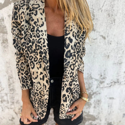 💥 Descuento por tiempo limitado: ¡Disfruta de un 60% de DESCUENTO! 💥 Blazer de moda con estampado de leopardo para mujer