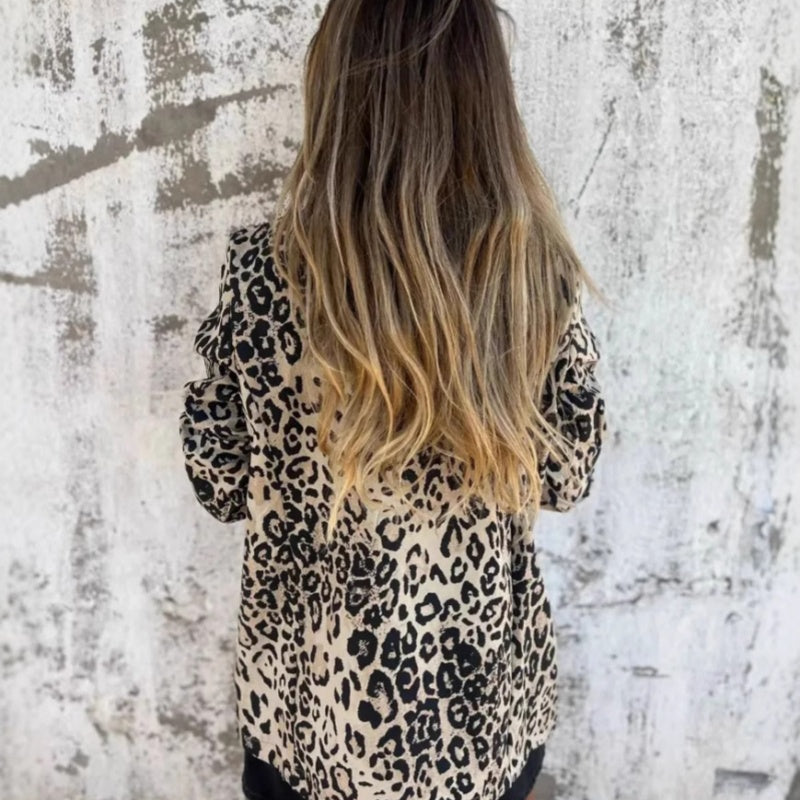 💥 Descuento por tiempo limitado: ¡Disfruta de un 60% de DESCUENTO! 💥 Blazer de moda con estampado de leopardo para mujer