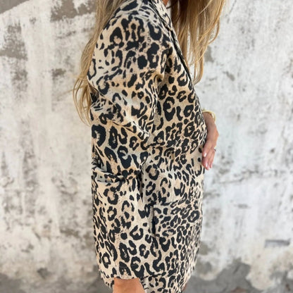 💥 Descuento por tiempo limitado: ¡Disfruta de un 60% de DESCUENTO! 💥 Blazer de moda con estampado de leopardo para mujer