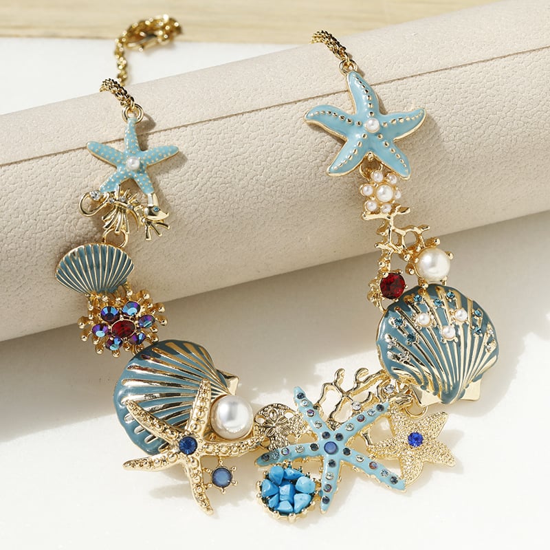 🪸⭐Shell Starfish Pearl Necklace🌊