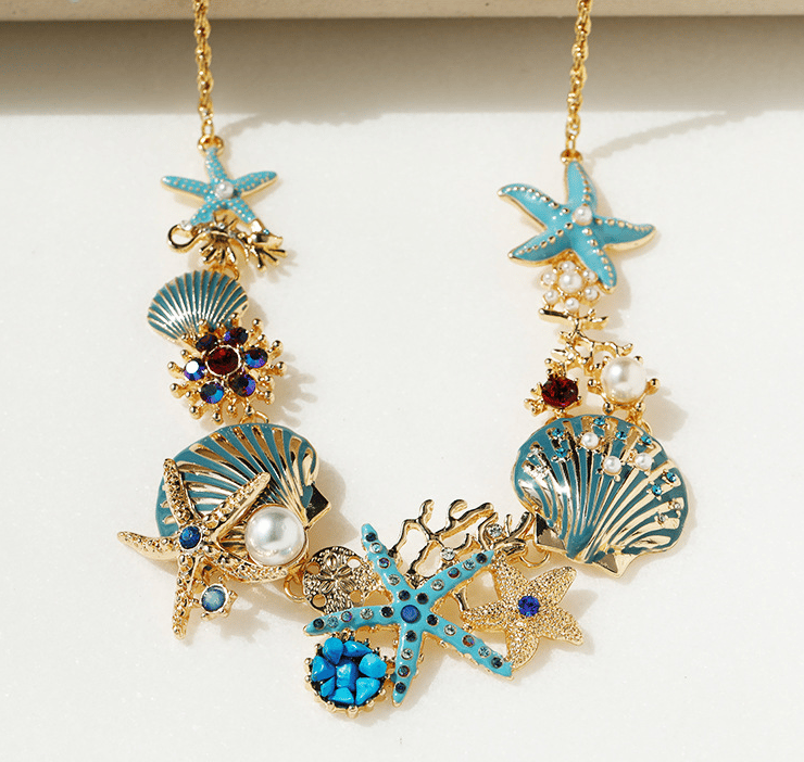 🪸⭐Shell Starfish Pearl Necklace🌊