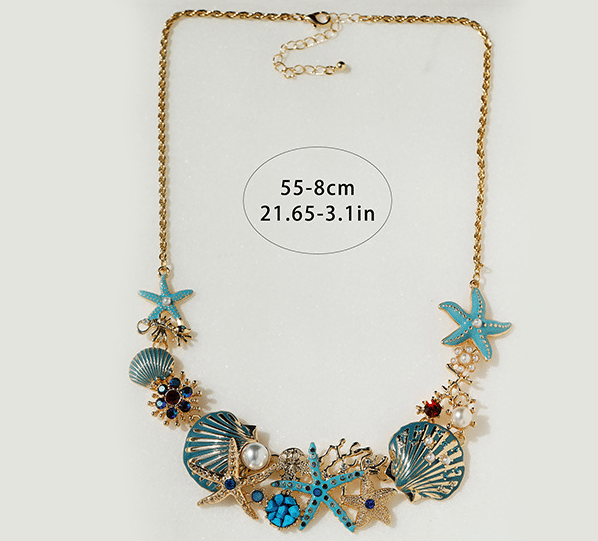 🪸⭐Shell Starfish Pearl Necklace🌊