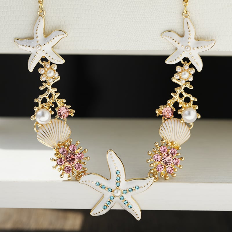 🪸⭐Shell Starfish Pearl Necklace🌊