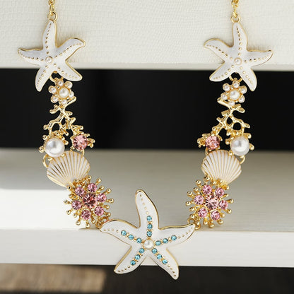 🪸⭐Shell Starfish Pearl Necklace🌊