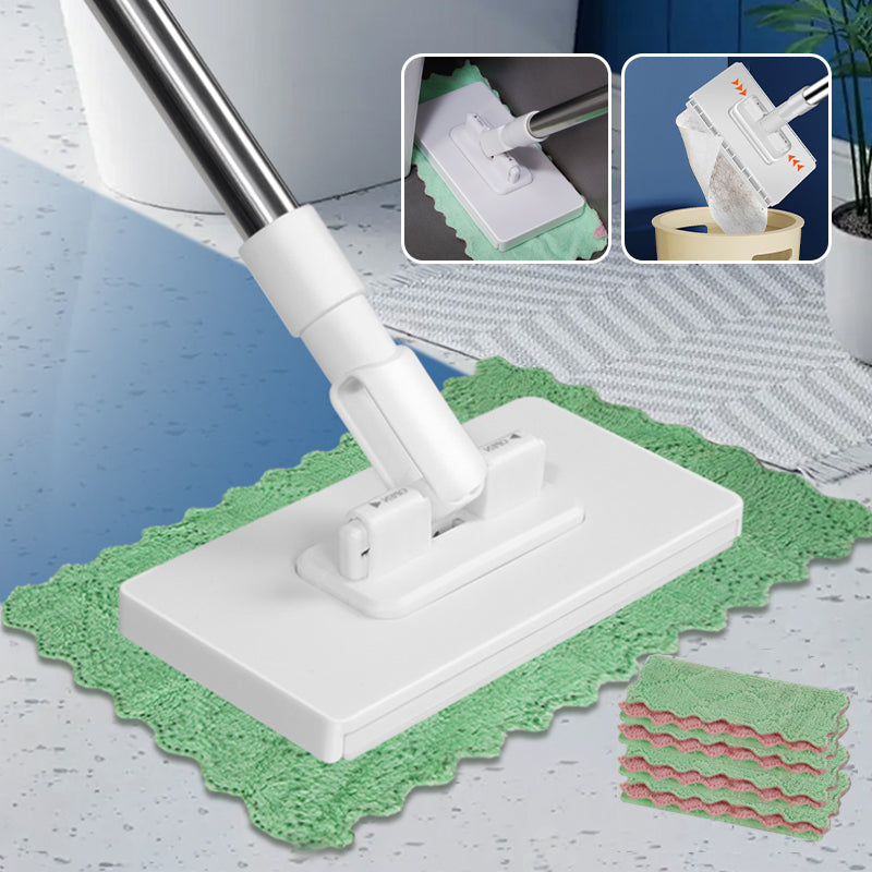 😍2026 NEW SALE-50% OFF😍🧹Disposable Dust Mop with 4 Reusable Cloths✨Lightweight Floor Dusting Mop For Hardwood Tile Floors