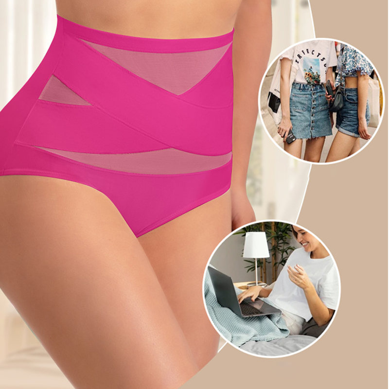 💖Hot Sale-Buy 1 Get 3 Packs💖Plus-Size High-Waist Cross Tummy Control Panties