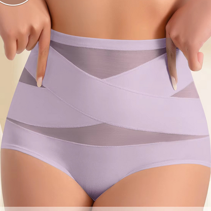 🌸 Last Day Special Price £9.99 ! 🔥Buy 1 Get 1 Free🎁Plus-Size High-Waist Cross Tummy Control Panties