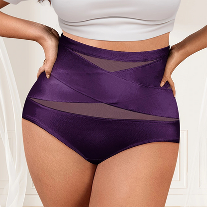 💖Hot Sale-Buy 1 Get 3 Packs💖Plus-Size High-Waist Cross Tummy Control Panties