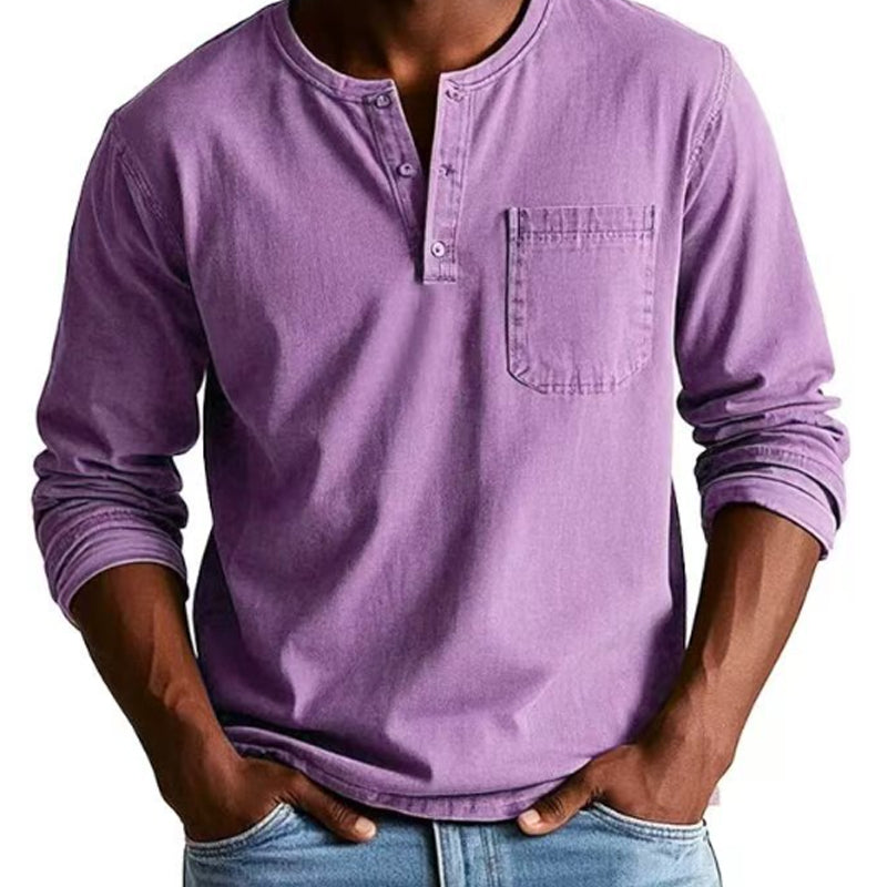 🔥SÚPER OFERTA DE PRIMAVERA 49% DE DESCUENTO🔥Camisa de manga larga para hombre, estilo vintage y desgastado con bolsillos