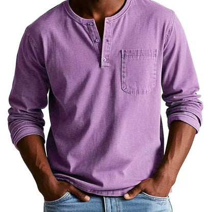 🔥SÚPER OFERTA DE PRIMAVERA 49% DE DESCUENTO🔥Camisa de manga larga para hombre, estilo vintage y desgastado con bolsillos
