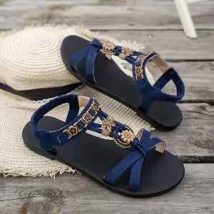 Women's Round-Toe Flat Breathable Sandals – Soft, Cushioned & Perfect for Summer Days & Holidays 🌸✨