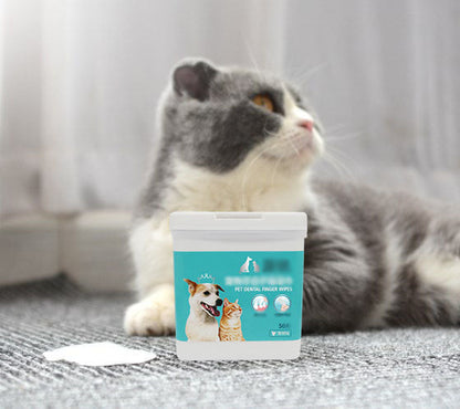 Finger wipes for dental cleaning of pets
