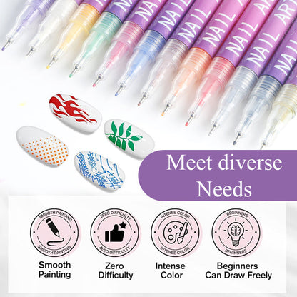 Buy 2 get 1 free（3 sets）🎁free shipping⏳12 Colors Nail Art Pens Set