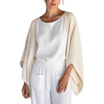 Hot sale 60%OFF💥Women's 3/4 Sleeve Front-Open Loose Shawl
