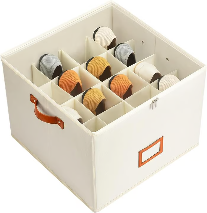 👟 Fabric Shoe Organizer Storage Box – Foldable, Large Capacity, Dustproof & Breathable for Closet & Bedroom 🧺✨-UK