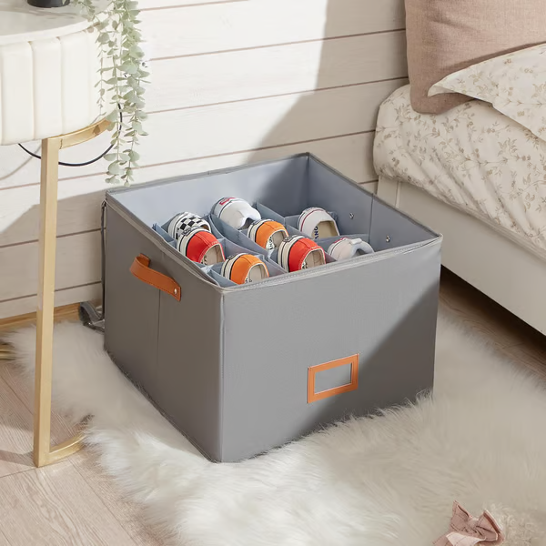 👟 Fabric Shoe Organizer Storage Box – Foldable, Large Capacity, Dustproof & Breathable for Closet & Bedroom 🧺✨-UK