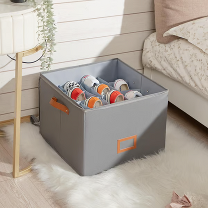 👟 Fabric Shoe Organizer Storage Box – Foldable, Large Capacity, Dustproof & Breathable for Closet & Bedroom 🧺✨-UK