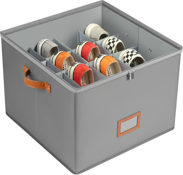 👟 Fabric Shoe Organizer Storage Box – Foldable, Large Capacity, Dustproof & Breathable for Closet & Bedroom 🧺✨-UK