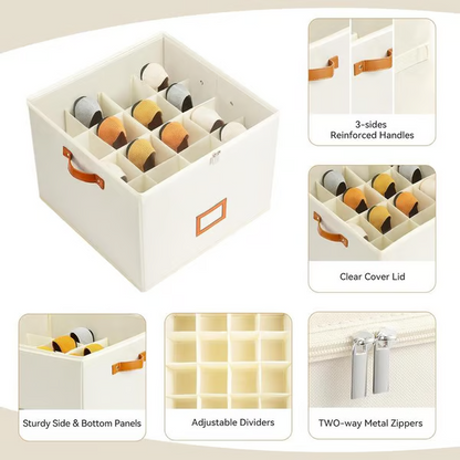 👟 Fabric Shoe Organizer Storage Box – Foldable, Large Capacity, Dustproof & Breathable for Closet & Bedroom 🧺✨-UK