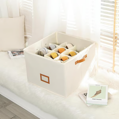 👟 Fabric Shoe Organizer Storage Box – Foldable, Large Capacity, Dustproof & Breathable for Closet & Bedroom 🧺✨-UK