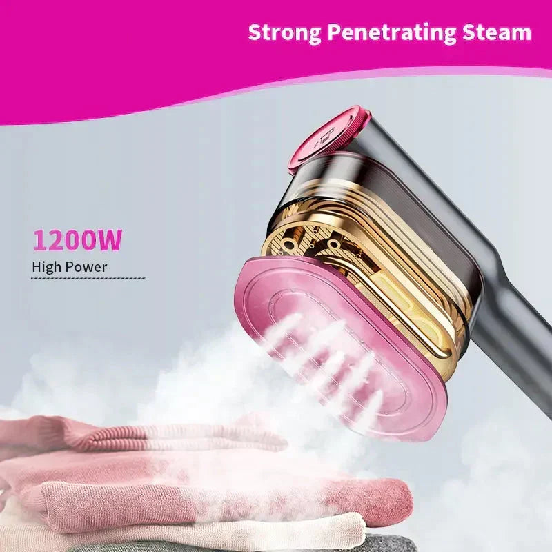 🥳2026 HOT SALE💨  Steam Iron & Steamer 2-in-1 – Kills 99.99% mites & bacteria. 5s preheat, 150ml tank. Ceramic plate, even heat. Safe for silk to cotton. Your fabric care essential. 🛡️🌿