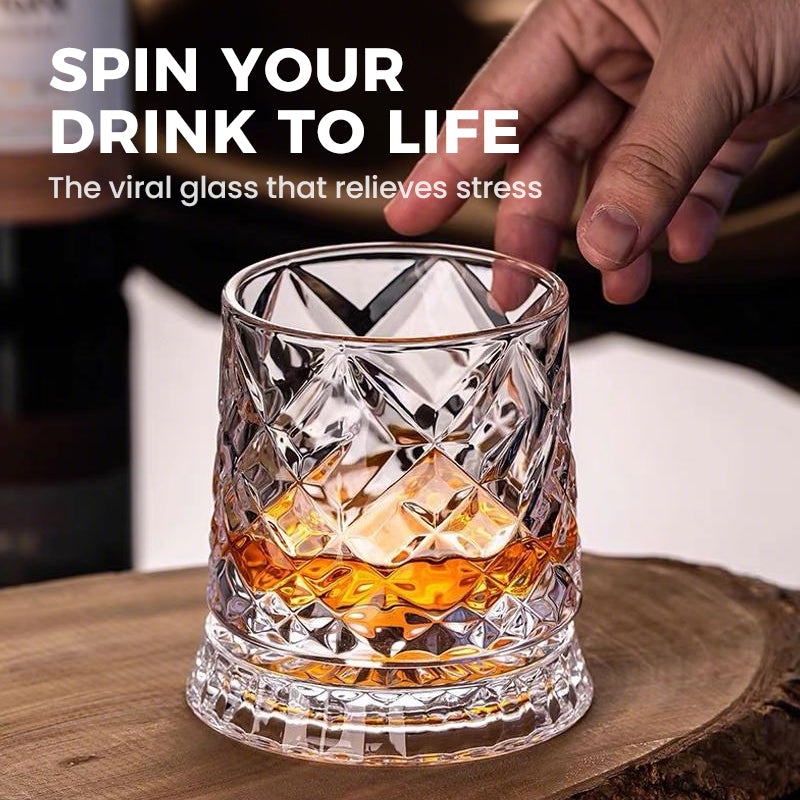 🥛💎New Year Hot Sale 49% OFF✨🔥360° Rotating Whiskey Glass Tumbler