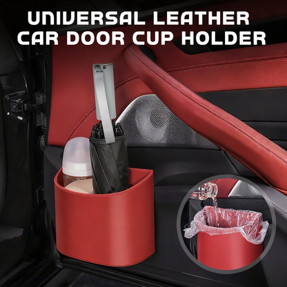 🥳2026 HOT SALE🚗🧺 50% OFF! Leather Car Door Cup Holder – Wide‑mouth opening, easy reach for drinks & phone. Clip‑on secure fit. PU leather, tough & stylish. 🛡️✨