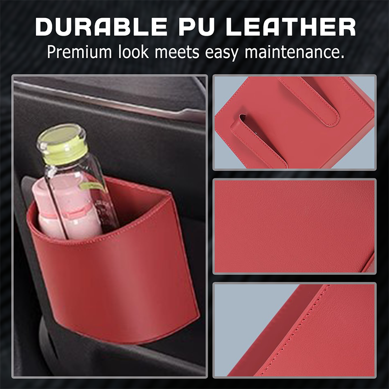 🥳2026 HOT SALE🚗🧺 50% OFF! Leather Car Door Cup Holder – Wide‑mouth opening, easy reach for drinks & phone. Clip‑on secure fit. PU leather, tough & stylish. 🛡️✨