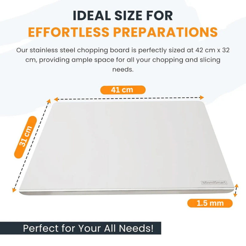 🔪 50% OFF NOW! ✨ Stainless Steel Countertop Chopping Board – Hygienic, Knife-Friendly & Easy-Clean Surface 🍽️