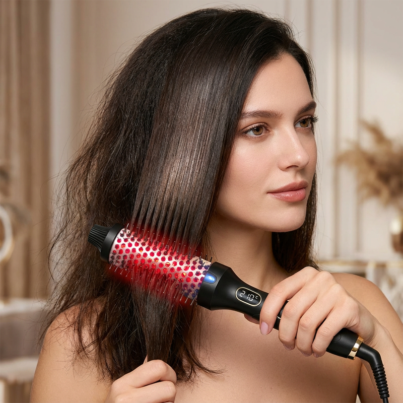 🔄 2-in-1 Magic Styler | Heated Straightener & Curler Comb | Switch Styles in Seconds ✨【-50%】