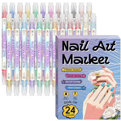 ⏳ Limited Time 50% Off! 💅🖌️Dual‑Tip Nail Art Pens