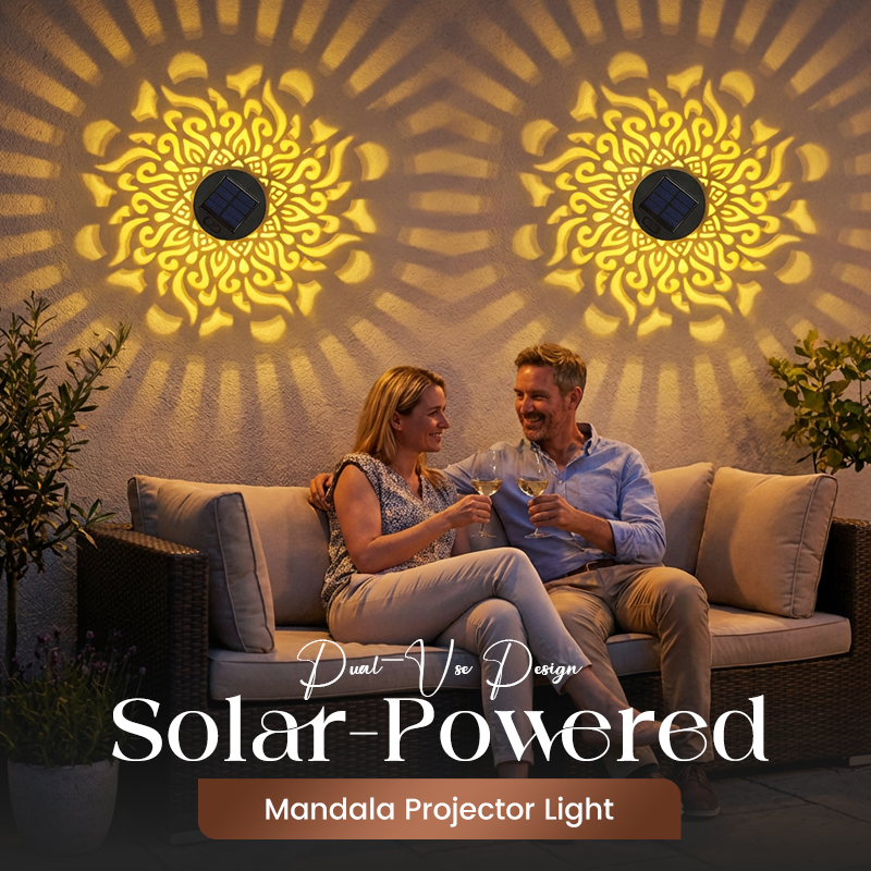 Solar Mandala Light – Stunning Pattern Projection, 2-in-1 Floor & Wall Design & IP65 Waterproof Auto On/Off 🌿