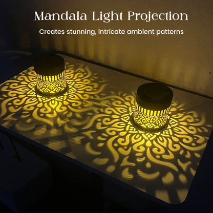 Solar Mandala Light – Stunning Pattern Projection, 2-in-1 Floor & Wall Design & IP65 Waterproof Auto On/Off 🌿